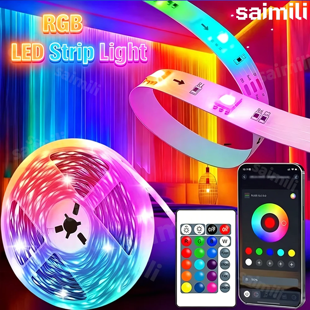 RGB Led Strip Lights USB TV Backlight Music Sync Color Changing LED Lights App & Remote Control Game Room Party Decoration