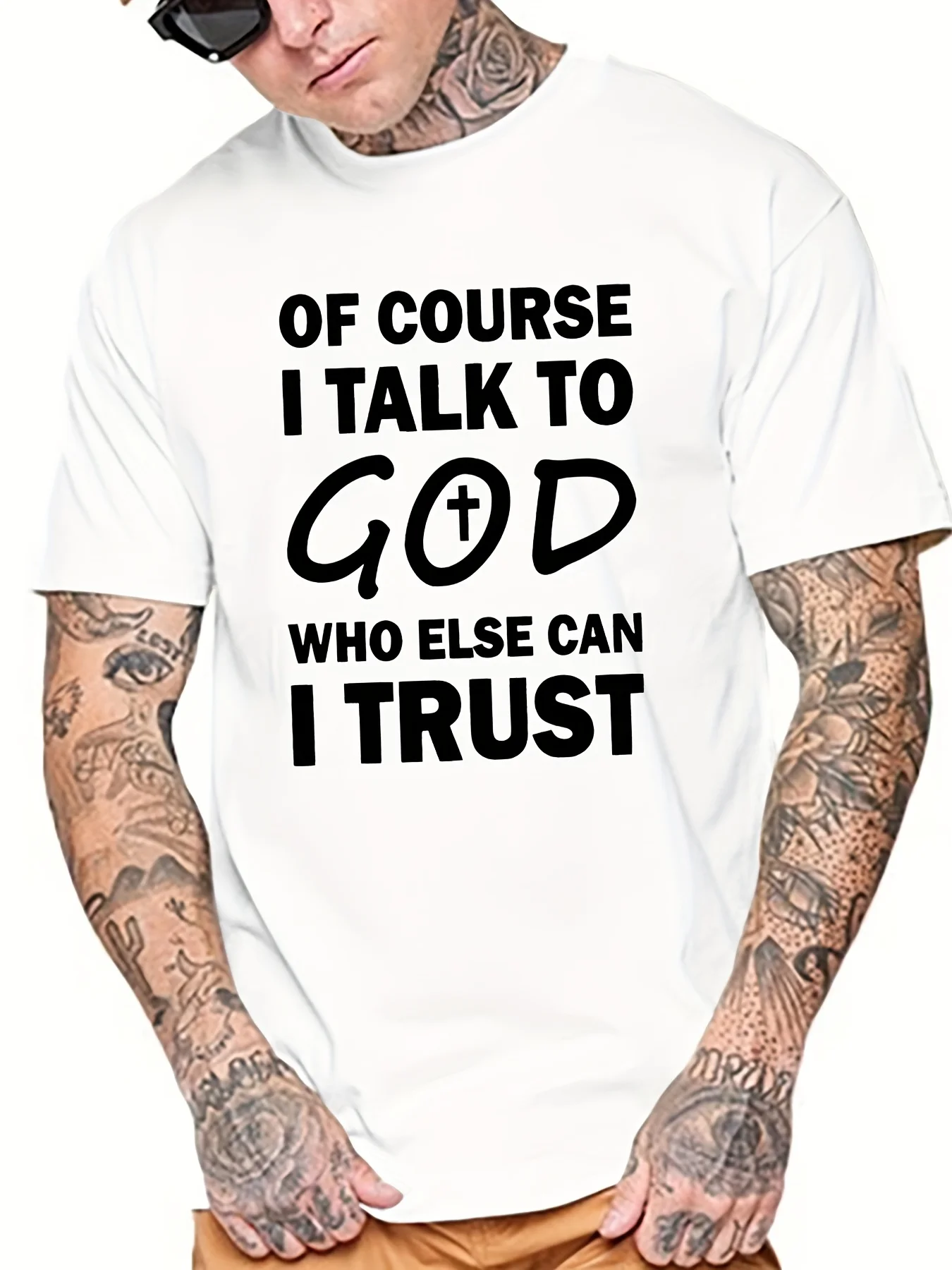 Talk To God Jesus T Shirt Print Tees for Casual Short Sleeve for Summer Spring Fall Oversized Tops As Gifts - Image 6