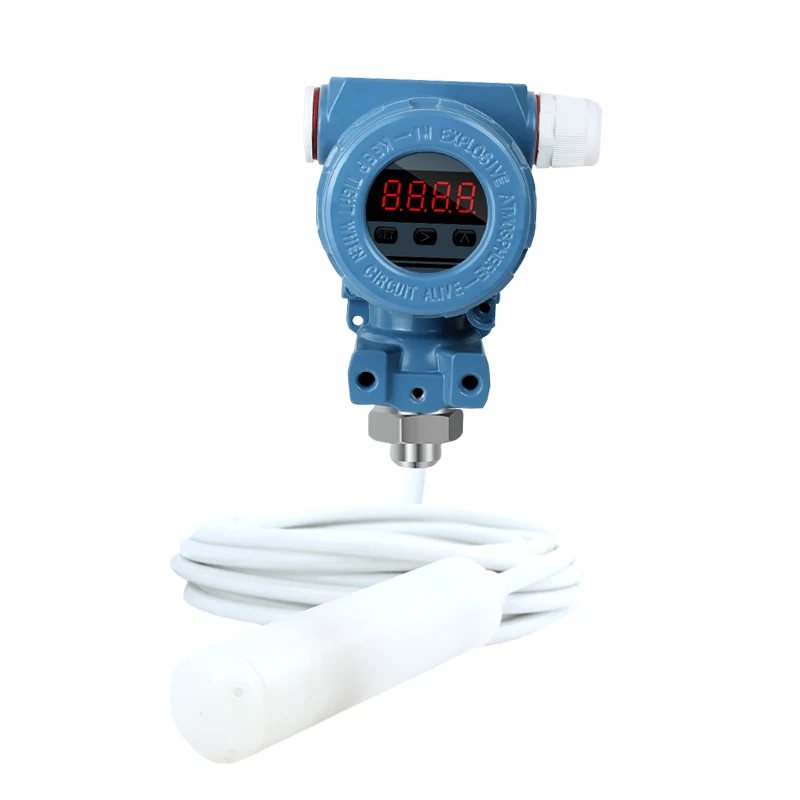 4-20mA Ceramic Core PTFE Anti corrosivi Submersible Water Level Sensor Gauge Corrosive Chemical Liquid Level Sensor Transmitter