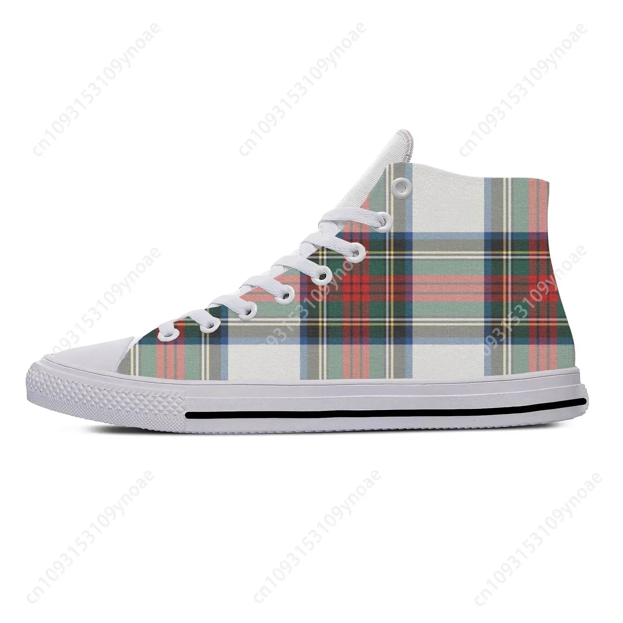 Hot Cool Scottish Plaid Stewart Tartan Clan Fashion Casual Shoes High Top Breathable Men Women Sneakers Lightweight Board Shoes