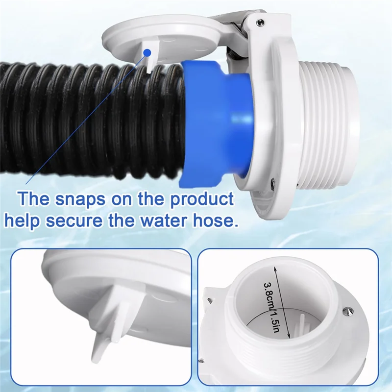 

A64T-1 шт. W400BWHP Вакуумный предохранительный замок, вакуумный адаптер для бассейна свободного вращения, пластик для шланга, настенный фитинг для очистителя бассейна