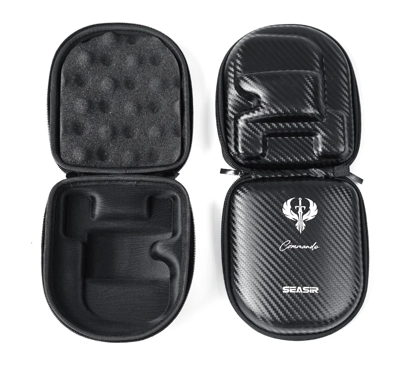 SEASIR Commando Carbon Fiber Pattern Baitcasting Angelrollentasche Eva Wasserdichte Tasche Hülle – Detail 3