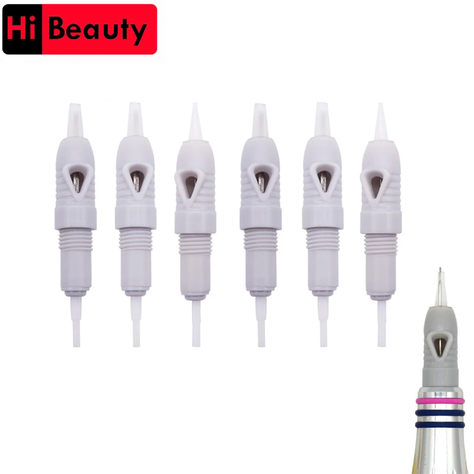 30/50/100pcs Sterilized 8mm Screw Gray Tattoo Cartridges Tatto Needles For Lips Eyebrow Eyeliner Permanent Makeup Microblading