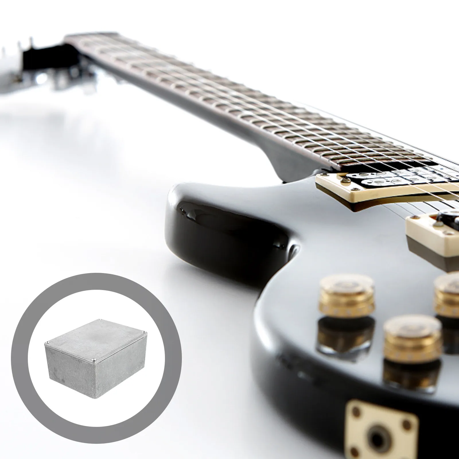 

1 шт. алюминиевый корпус с эффектом металлической поверхности для гитарной педали, замена корпуса для стомп-бокса, серебристый, простой в использовании, устойчивый к ржавчине, высокое качество