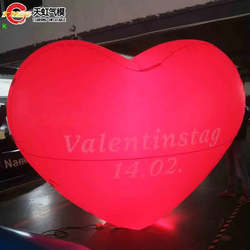 จัดส่งเร็ว วันวาเลนไทน์ ลูกโป่งรูปหัวใจยักษ์เป่าลม รูปหัวใจสีแดงเป่าลม สำหรับตกแต่งเวที