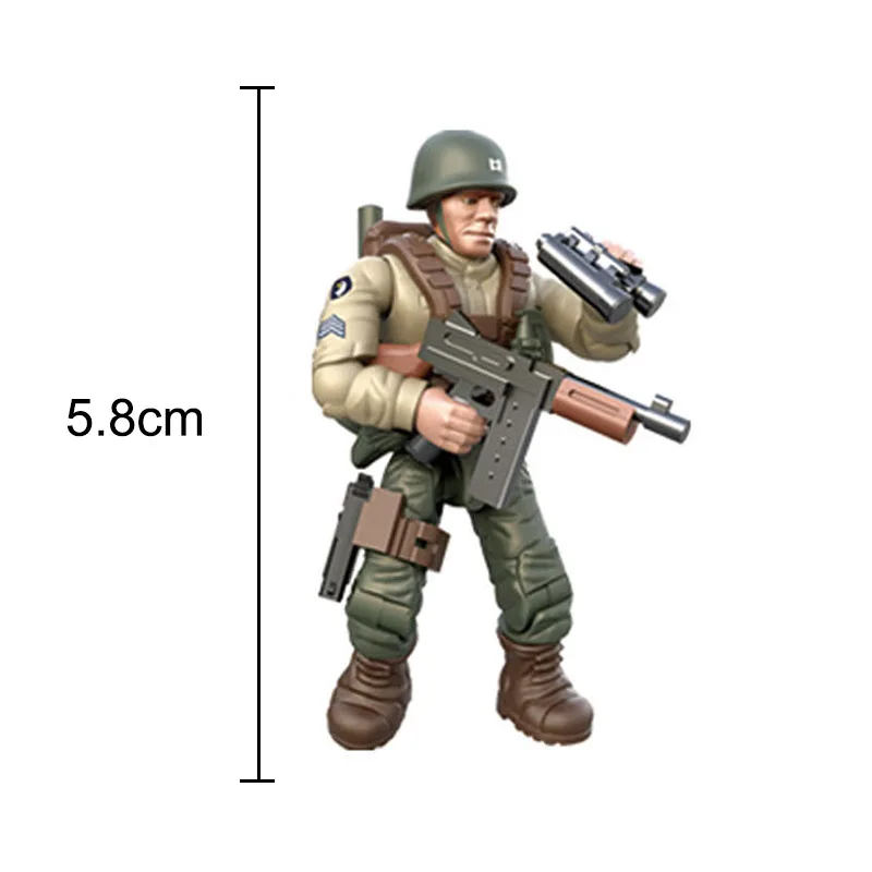 2024 World War 2 WW2 Army Military Soldiers SWAT Special Force Figures Model Building Blocks Bricks Children's Toys Gift