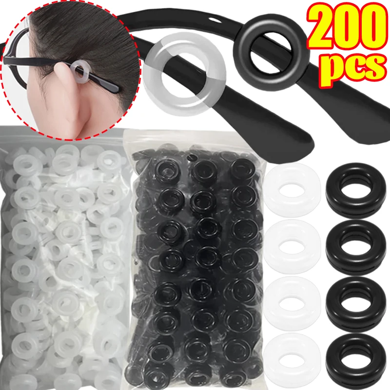 

20-200pcs Silicone Mini Glasses Anti Slip Round Ear Fastener Eyeglass Invisible Grip Temple Tip Holder Spectacle Eyewear Frame