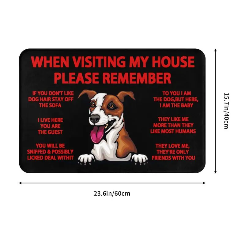 Peeking Dog Jack Russell Terrier Door Floor Kitchen Bathroom Mats Anti-Slip Indoor Doormat Garden Entrance Carpet Rug