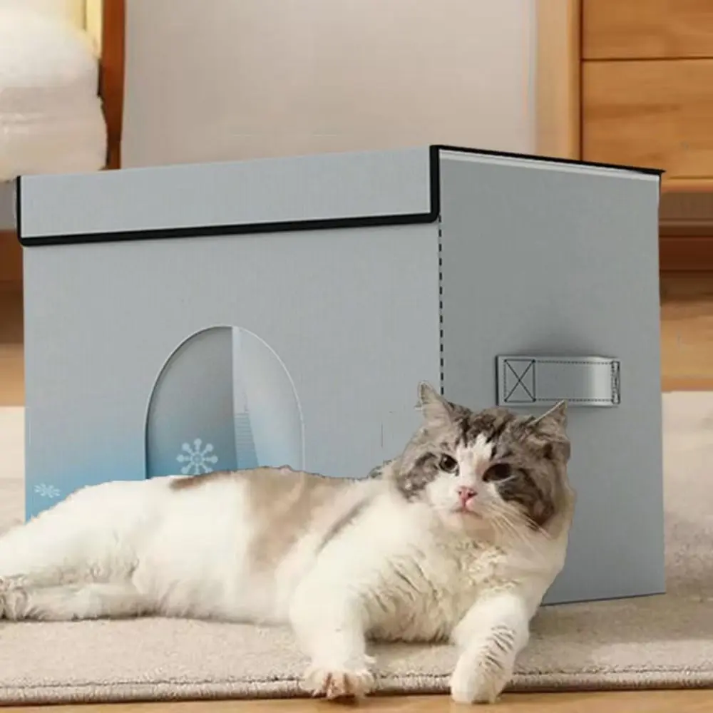 

Oxford Cloth Pet Cooling House Foldable Waterproof & Insulated Cat Air Conditioning House Washable Removable Cooling Cat House