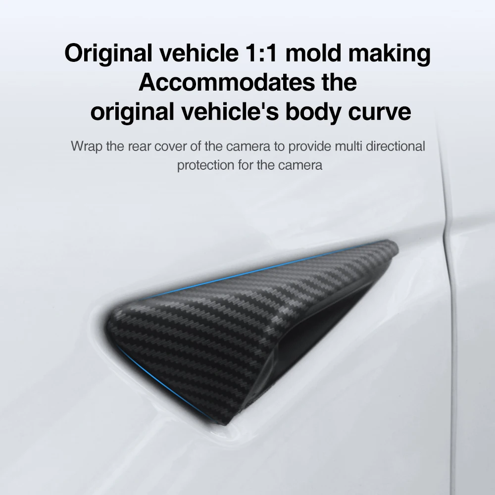 غطاء حماية للكاميرا الجانبية من Model Y Juniper لـ Tesla Model 3 Highland 2025 ملحقات السيارة غطاء حماية من ألياف الكربون ABS