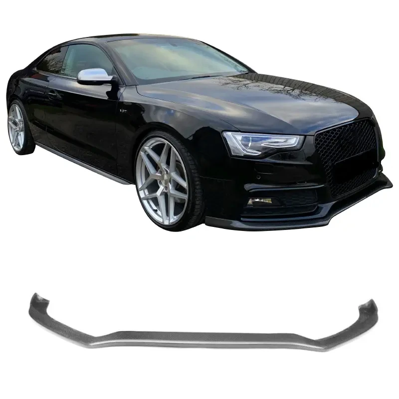 Upgrade Auto Rear Dry Carbon Fiber Front Bumper Lip Spoiler for Audi A5 S5 B8 B8.5 B9 S Line