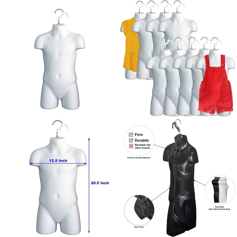 

Складные белые детские демонстрационные стеллажи с полой спинкой для футболок, размеры 5T-7