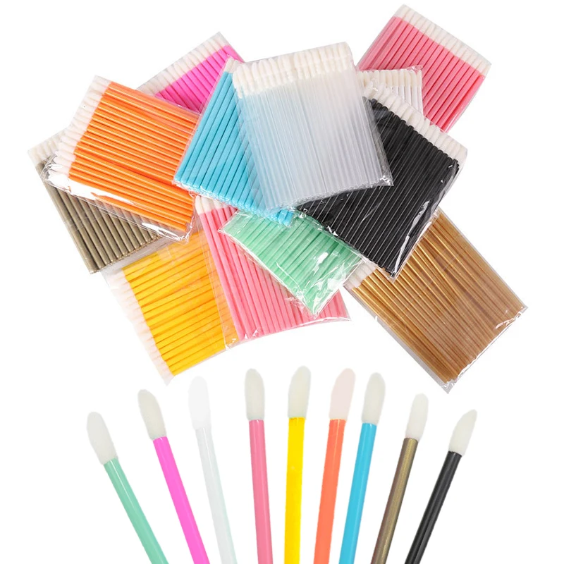 Baguettes jetables en Nylon, applicateur de bâton de brillant, outils pour les lèvres, brosse à lèvres, outils de maquillage, ensemble de baguettes de rouge à lèvres creuses, cosmétiques, 50 pièces