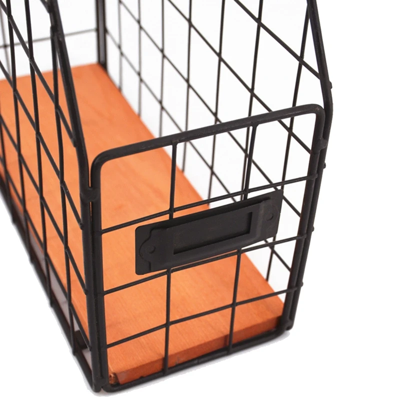 Multifunctional Office Desktop Oblique File Storage Rack Wrought Iron Letter Storage