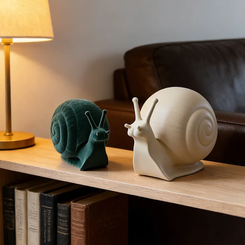 HT cartoon creative snail ornament - home decor for tv cabinet, study, and desktop - handicraft
