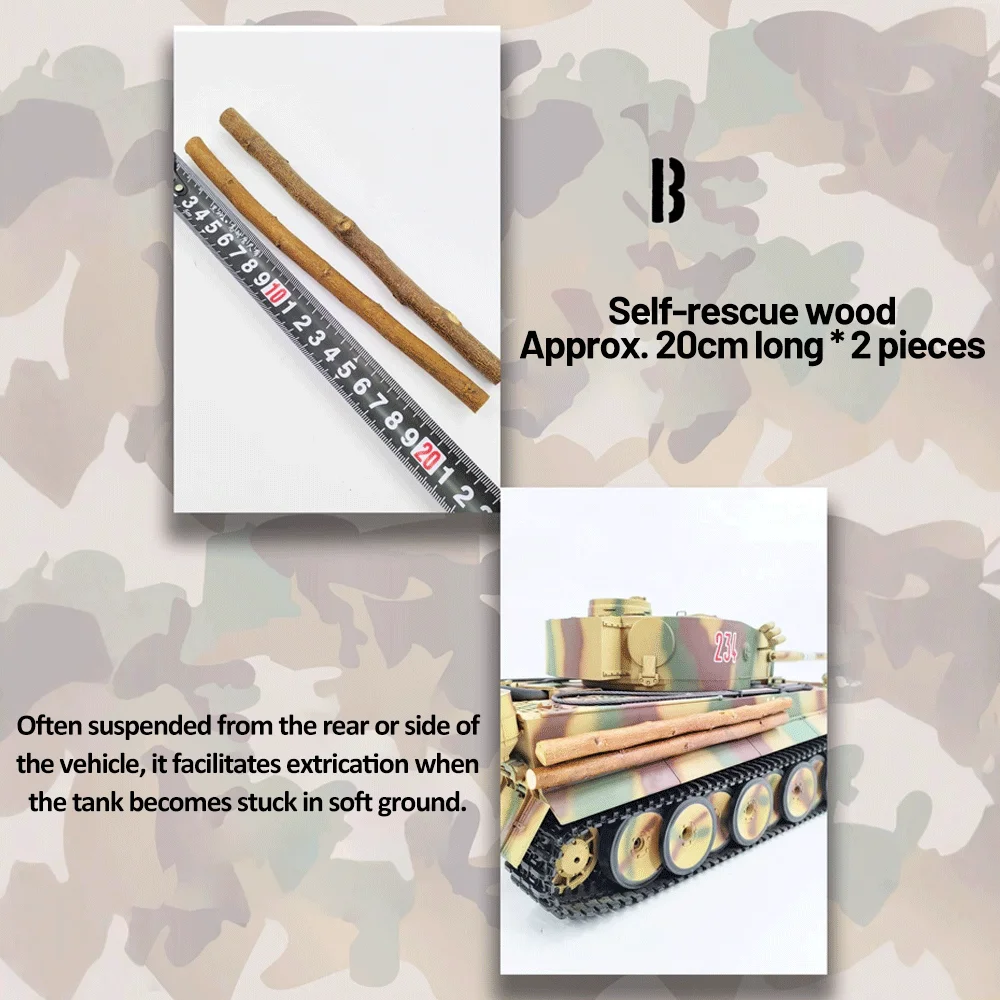 COOLBANK Conjunto decorativo de acessórios para modelo de tanque DIY para brinquedo de tanque de controle remoto em escala 1/16 HENGLONG / Tongde Series