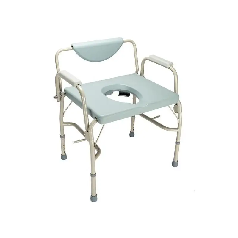Bariatric Drop-Arm Commode Chair for Disabled and Elderly, Adjustable Height, Easy Clean, Comfortable Support, Heavy Duty