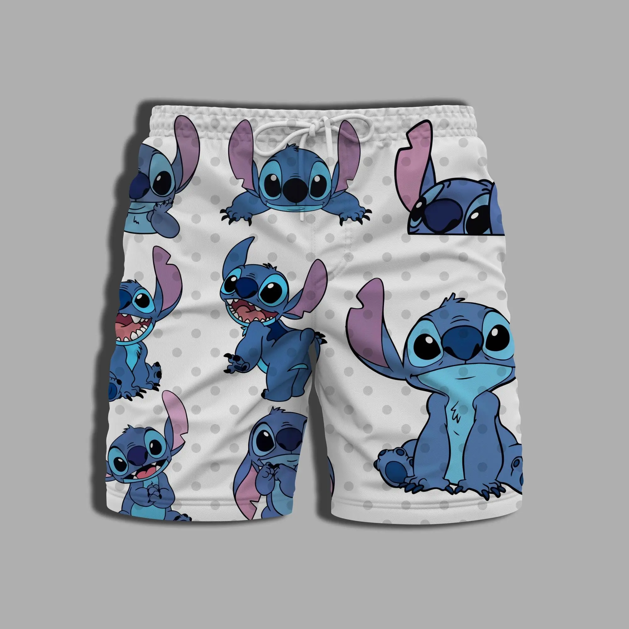 Celana pendek olahraga pria baju renang pria pakaian pantai celana Gym pria celana renang Stitch cetak musim panas pakaian Disney seluruh renang pria