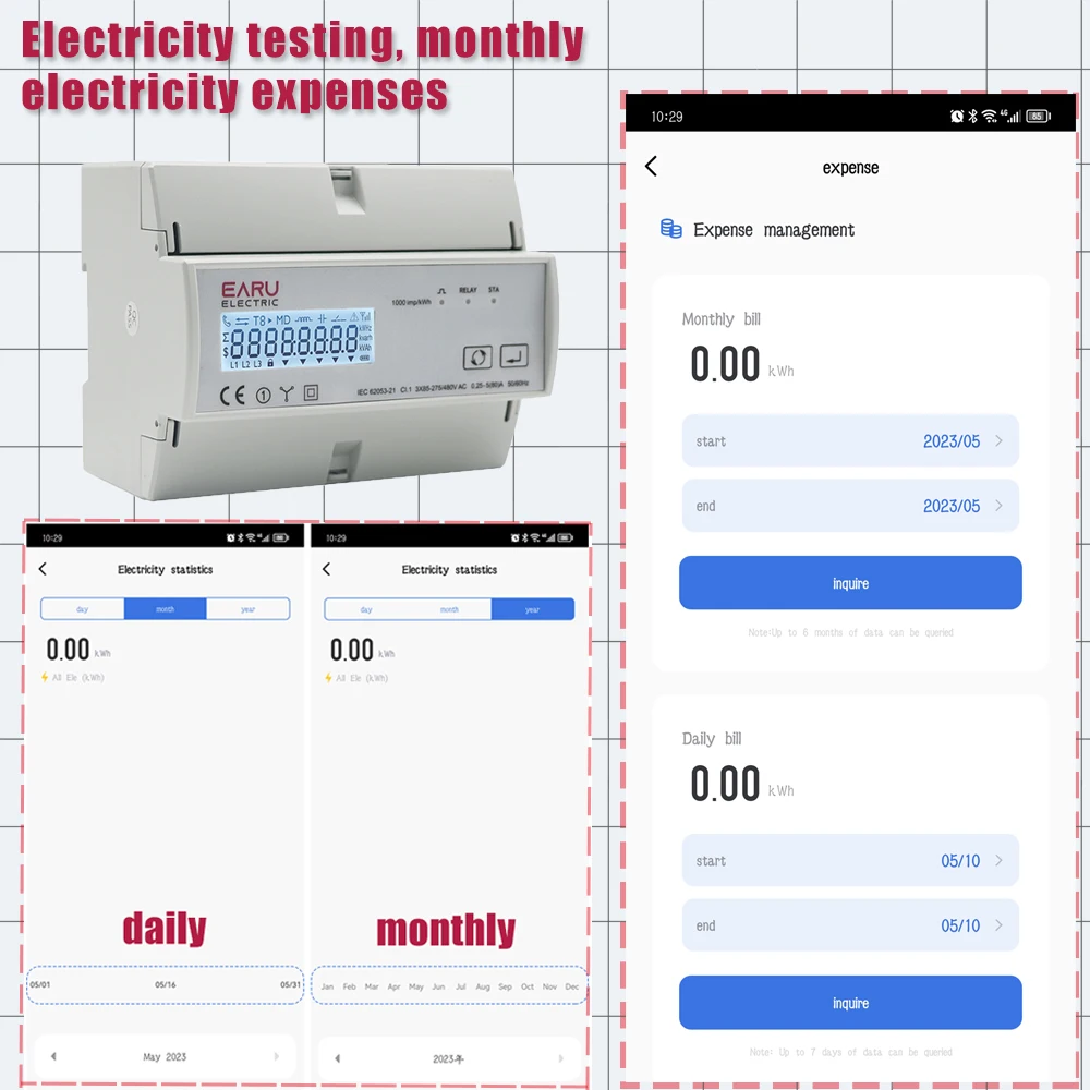 Imagem -03 - Tuya-medidor de Energia Bidirecional Wattímetro Trifásico Trifásico Wattímetro de Vias Suporte Modbus Rtu 3x85 v 190v 230 Vac 400vac