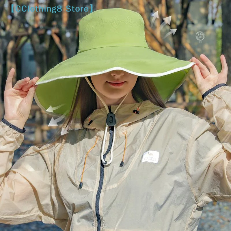 Minimalist Sunscreen Fisherman Hat With Brim Women Lightweight Breathable Portable Summer Outdoor Sunshade Hat【AliS8】