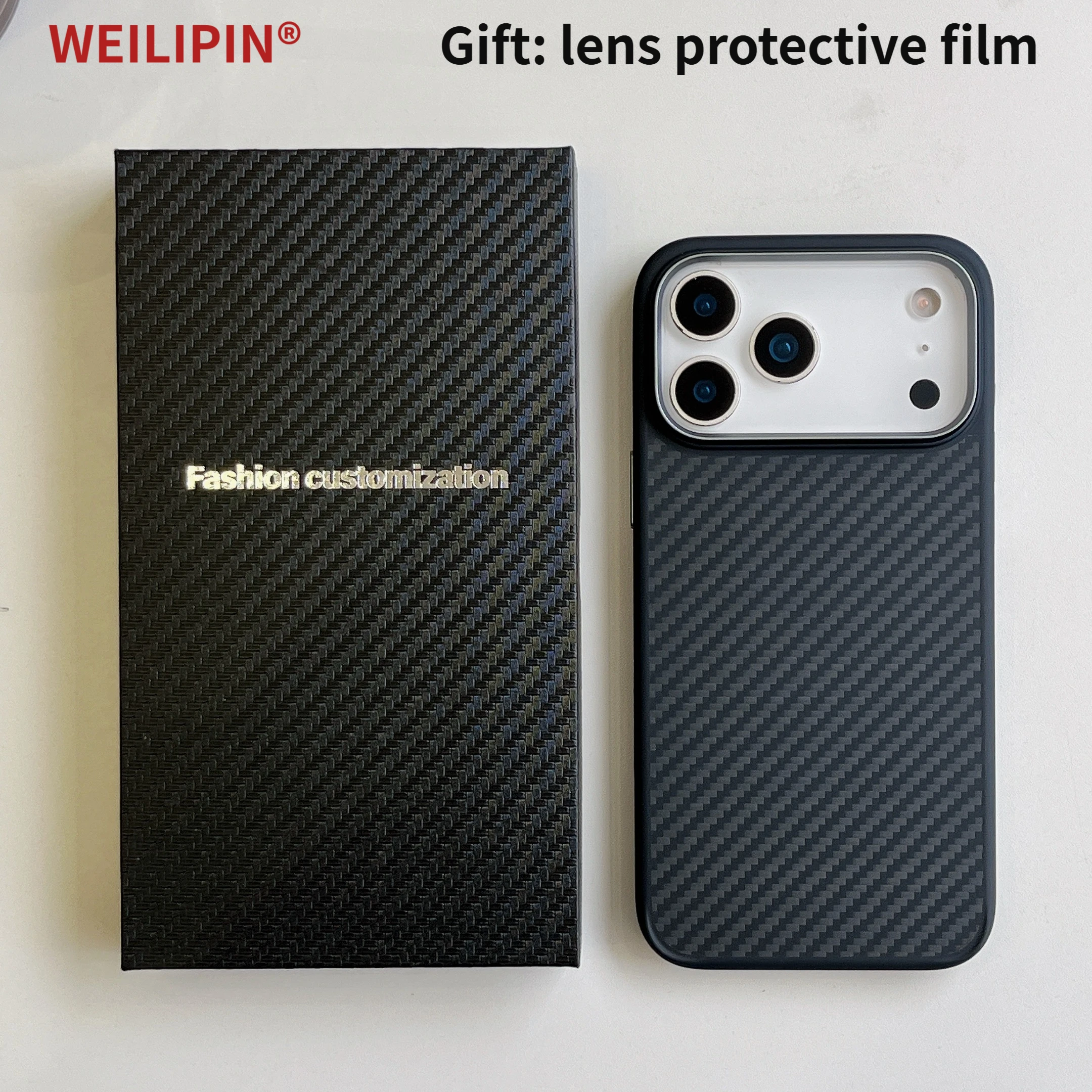 

Kevlar Carbon Fiber Magnetic Case for iPhone 17 Pro Max / 17 Pro / 17 Air / 17 TPU Soft Frame Aramid Fiber Cover Magsafe Case