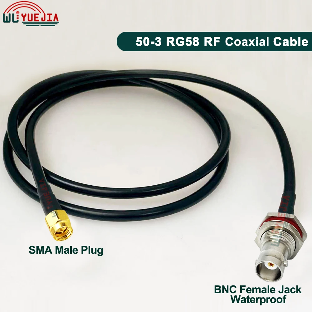 15CM~30M RG-58 Cable SMA Male Plug to Q9 BNC Female Jack Bulkhead Connector RP-SMA / BNC Male RG58 RF Coaxial Extension Cable