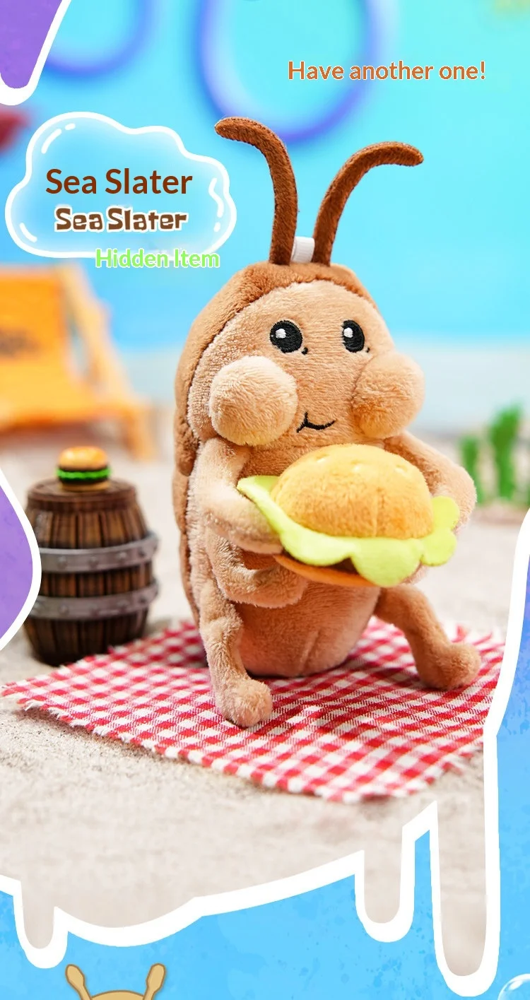 Original Bikini Bottom Stall Series Blind Box Bewegliche Figuren mit Hintergrund, Lustige Hässlich-Süße Flauschige Taschenanhänger Geschenk-Spielzeug – Detail 18