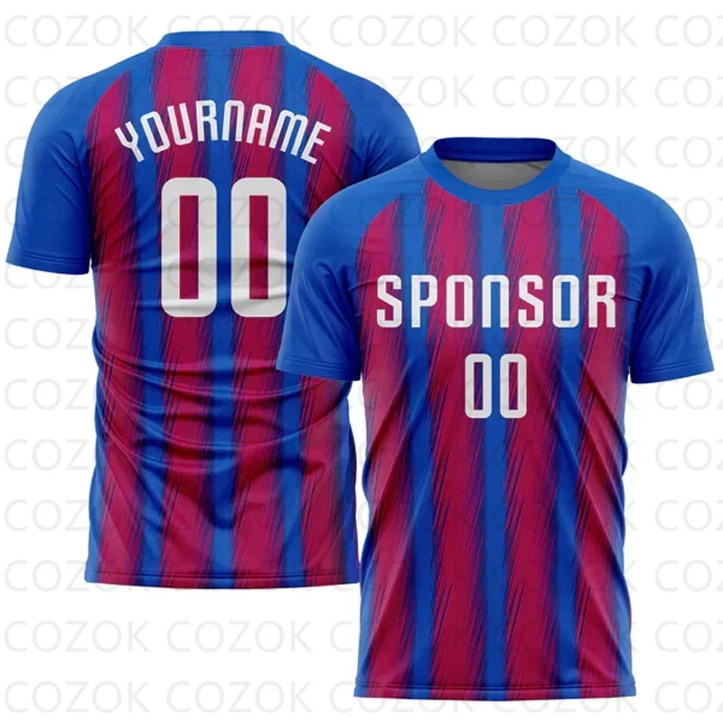 Customized Red splice Football Jersey for Men Unisex Football Short Sleeves Athletic Tee Shirts