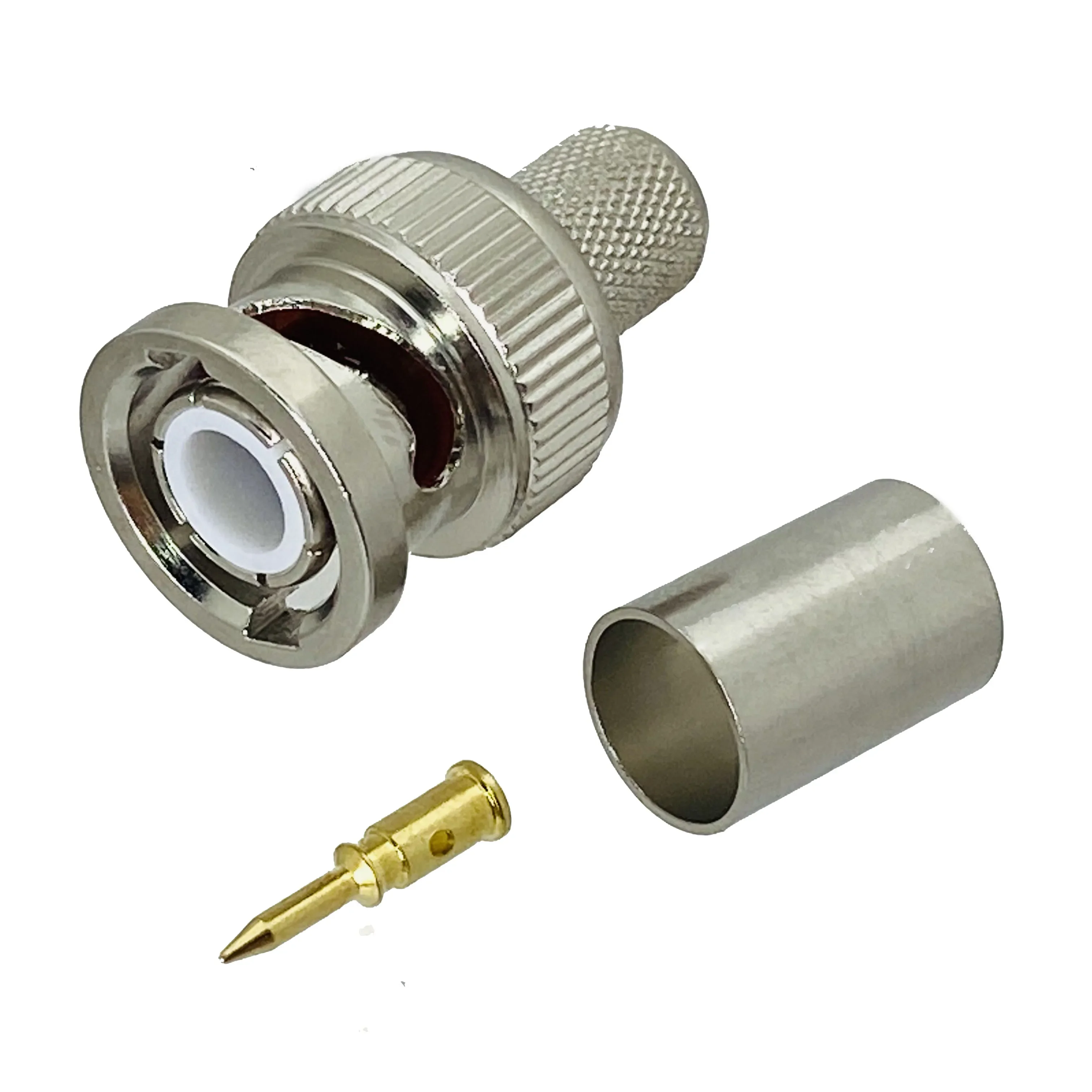 1pcs Connector BNC Plug Male Crimp for RG5 RG6 5D-FB LMR300 Cable RF Coaxial Adapter Wire Terminals New