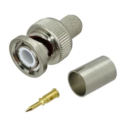 1pcs Connector BNC Plug Male Crimp for RG5 RG6 5D-FB LMR300 Cable RF Coaxial Adapter Wire Terminals New