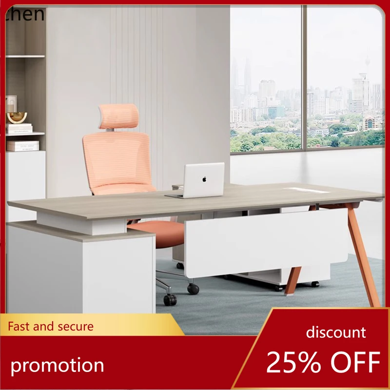 

HT Simple Modern Manager Large Class Desk Leader Office Furniture Supervisor Office Desk and Chair Combination