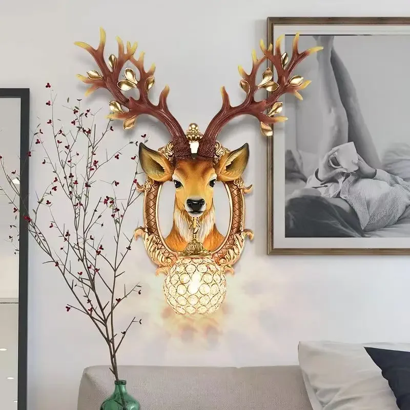 ABEL Modern Deer Wall Lamp LED Creative Interior Resin Sconce Light for Home Living Room Corridor Background Decor