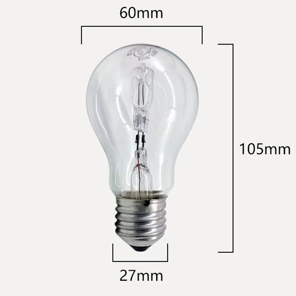 HoneyFly 5pcs A60 Halogen Bulb E27 220V 75W 115W 105*60mm 2700K Dimmable Halogen Lamp Clear Replacement For Incandescent Lamp