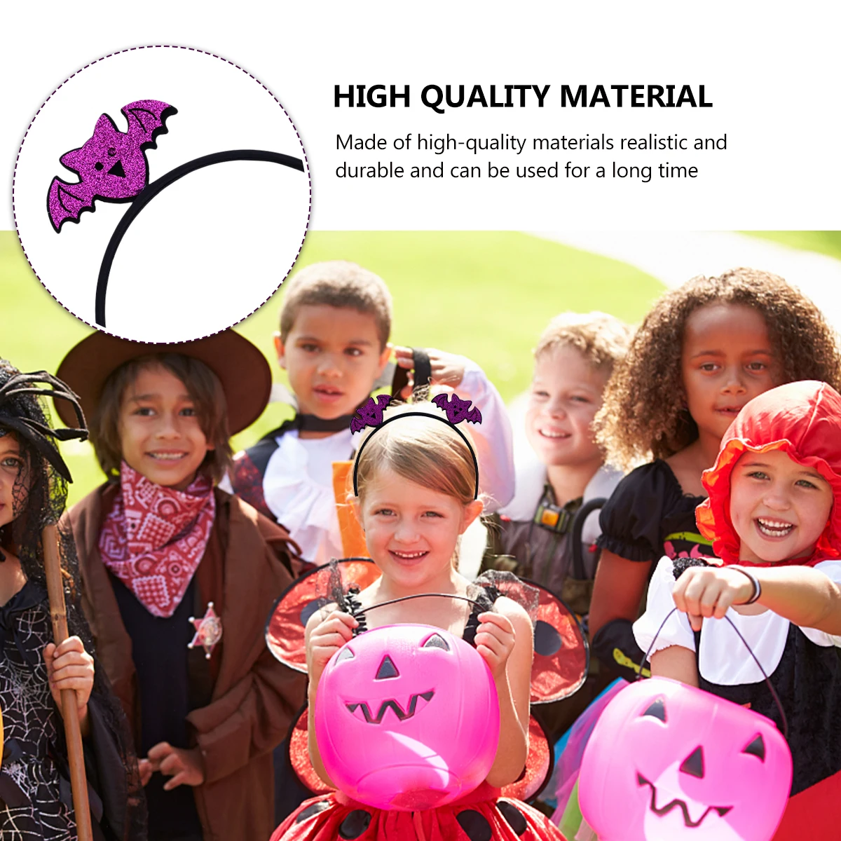 

4pcs Glitter Halloween Headbands Adorable Hair Hoops Creative Kids Halloween Headpieces Durable Party Decorations Cartoon Themed