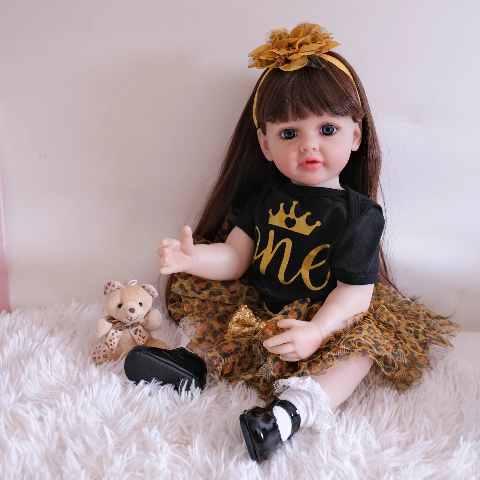 

22inch 55cm Full Body Silicone Vinyl Bebe Reborn Girls Washable Reborn Baby Girl Toddler Handmade Lifelike Doll