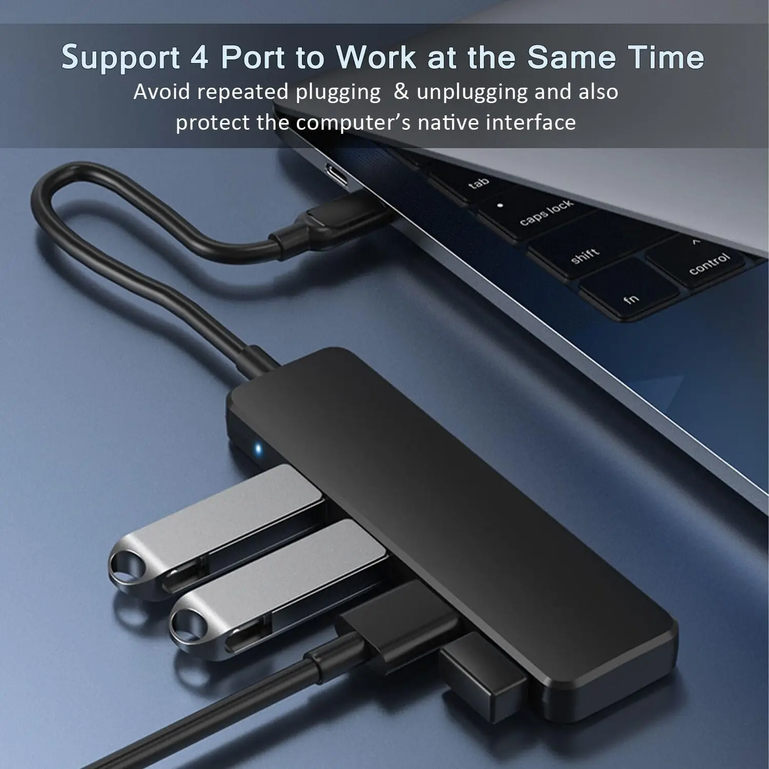 USB 3.0 Hub 4-Port-USB-Hub USB-Splitter USB-Expander für Laptop, Xbox, Flash-Laufwerk, Drucker, Kamera, Tastatur, Maus