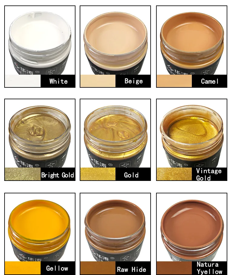 Gel de reparación de cuero amarillo, crema reparadora de pintura para arañazos, crema reparadora de Color de cuero