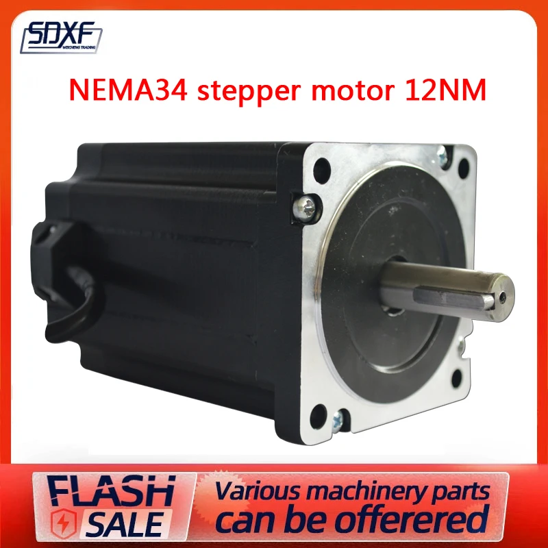 NEMA34 stepper motor 12Nm high torque 150mm shaft 14mm two phase 1.8 degree hybrid Nema34 single shaft