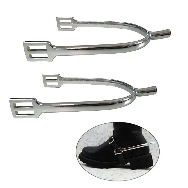 Zinc Alloy English Horse Spurs with Rotatable Copper Rowel Horse Training Equestrian Competition
