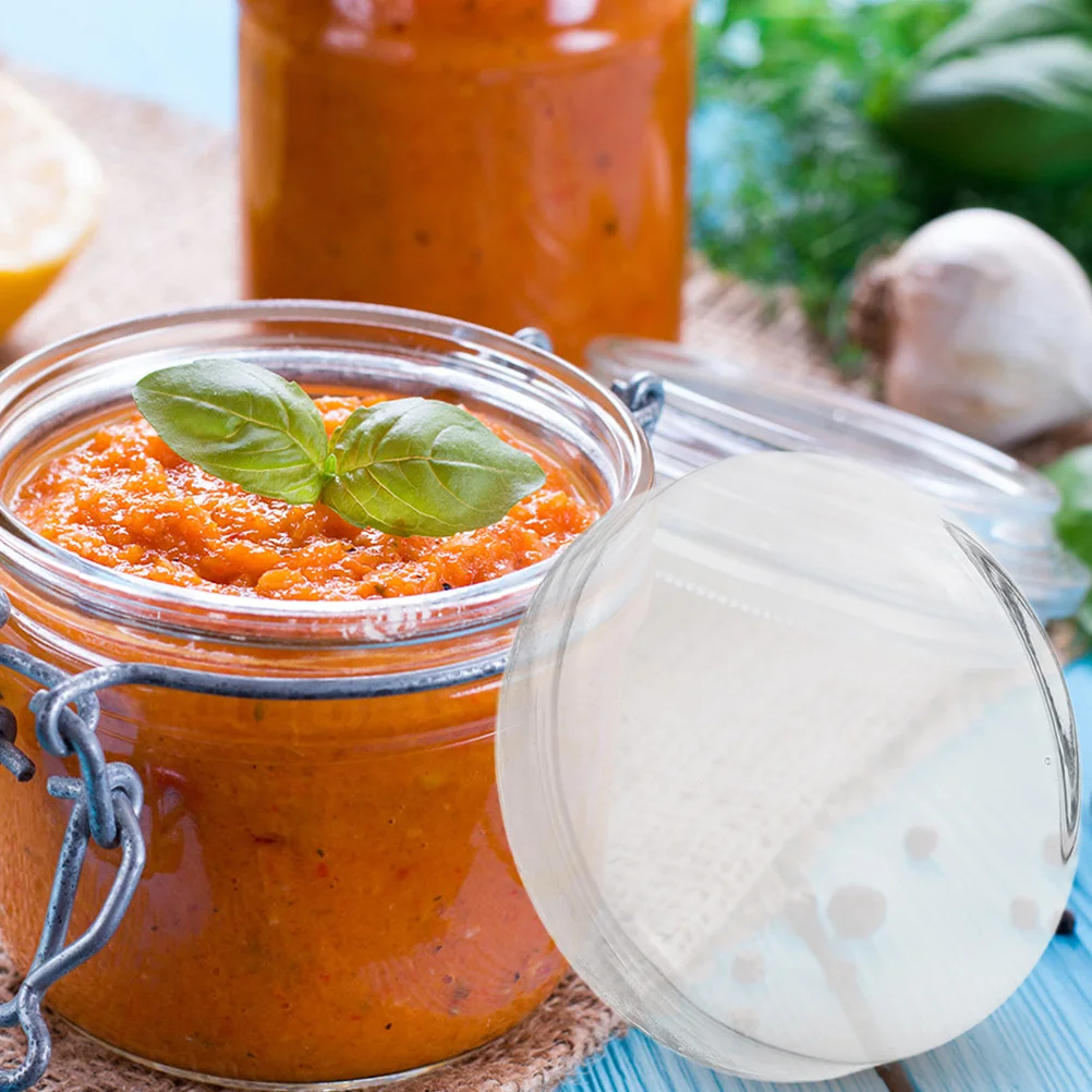 

4Pcs Wide Mouth Jar Fermenting Weights Stable Pressure Glass Discs for Home Kitchens Canning Sauerkraut Kimchi Containers