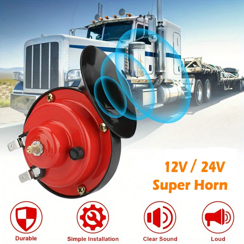 Bocina de aire de 24V para coche, bocina eléctrica de Caracol, fuentes de alimentación de 24V, barco, motocicletas, altavoz automotriz, altavoz de coche, señal de sonido