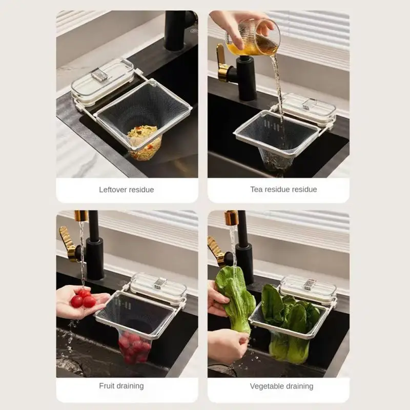 Suction Cup Sink Filter Screen Sink Organizer Kitchen Storage Bag Drain Rack Disposable Trash Bin Trash Can Garbage Cans ﻿