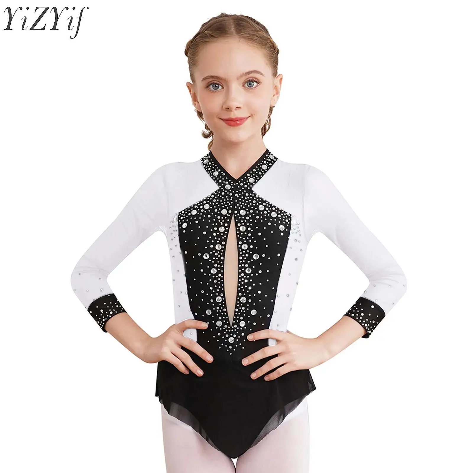 

Kids Girls Ballet Gymnastics Leotard Figure Skating Dancewear Sports Workout Bodysuit Ballerina Costumes for Stage Performance