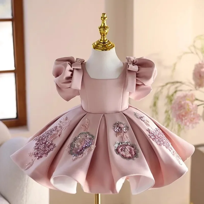 

Высококачественный детский костюм принцессы для выступлений на фортепиано, платья для дня рождения для девочек, платья подружки невесты