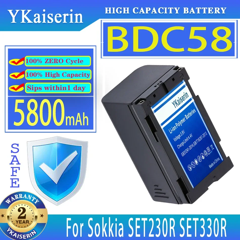 

Сменный аккумулятор ykaisin 5800 мач BDC58 BDC70 BDC46B для Sokkia SET230R SET330R SET530R SET630R SET230R3 SET330R3