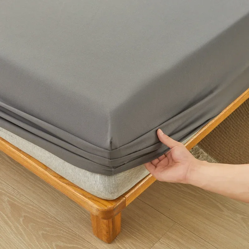 Brushed Mattress Cover Double/Queen Size Solid Color Fitted Sheet For Double Bed Anti-Mite 침대커버 200X220cm 매트리스커버 (No Pillowcase)