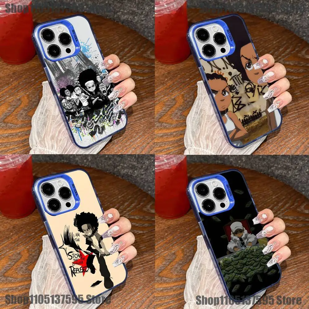 

Cartoon The B-Boondocks Phone Case For iPhone 17,16,15,14,13,12,11,Mini,Pro,E,SE4,XS,MAX Blue Candy Matte Cover