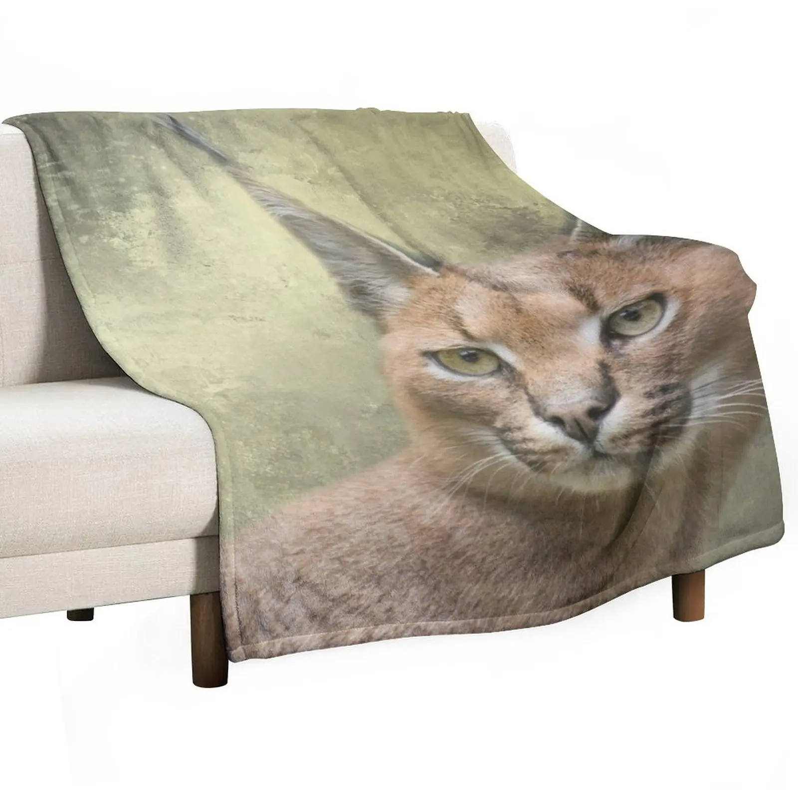 Caracal Cat Two Throw Blanket Hairy Camping Furrys Extra Large Throw Blankets - view 3