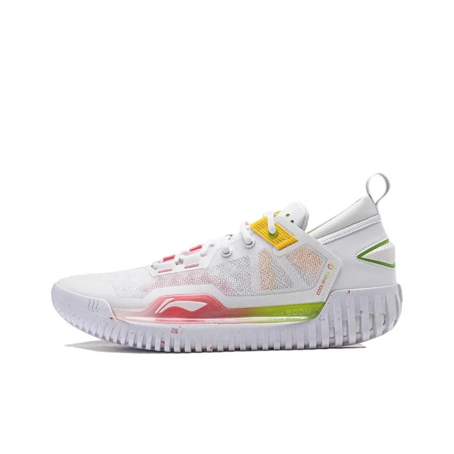 Li Ning BadFive 3 Low Cushioning Abrasion Resistant Lightweight Low top Basketball Shoes Unisex White Red Yellow ABFU005-4