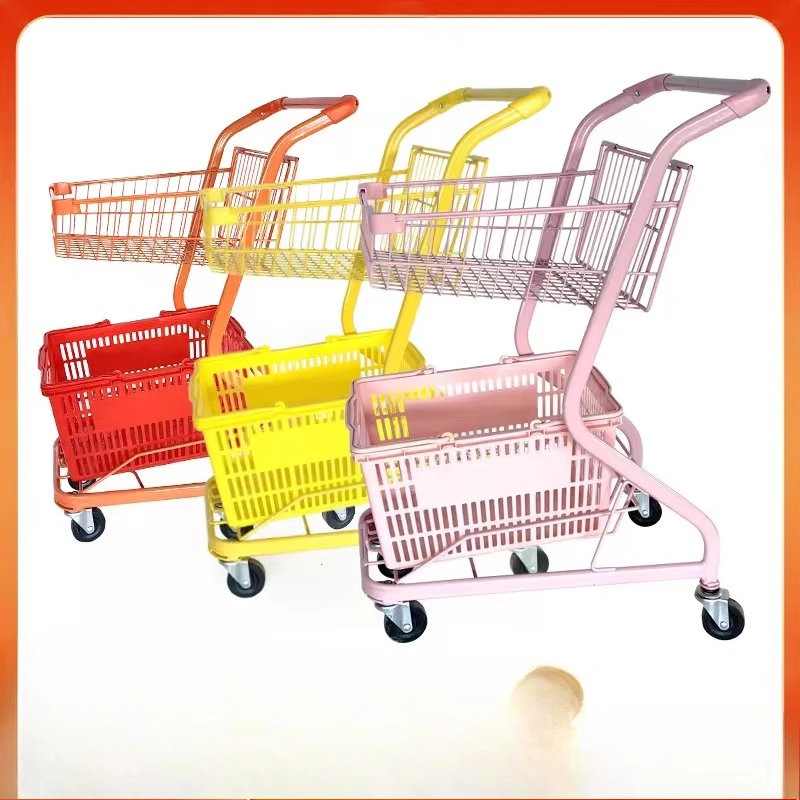 

Supermarket convenience store double shopping cart KTV bar cart clip doll tally cart Internet celebrity photography props